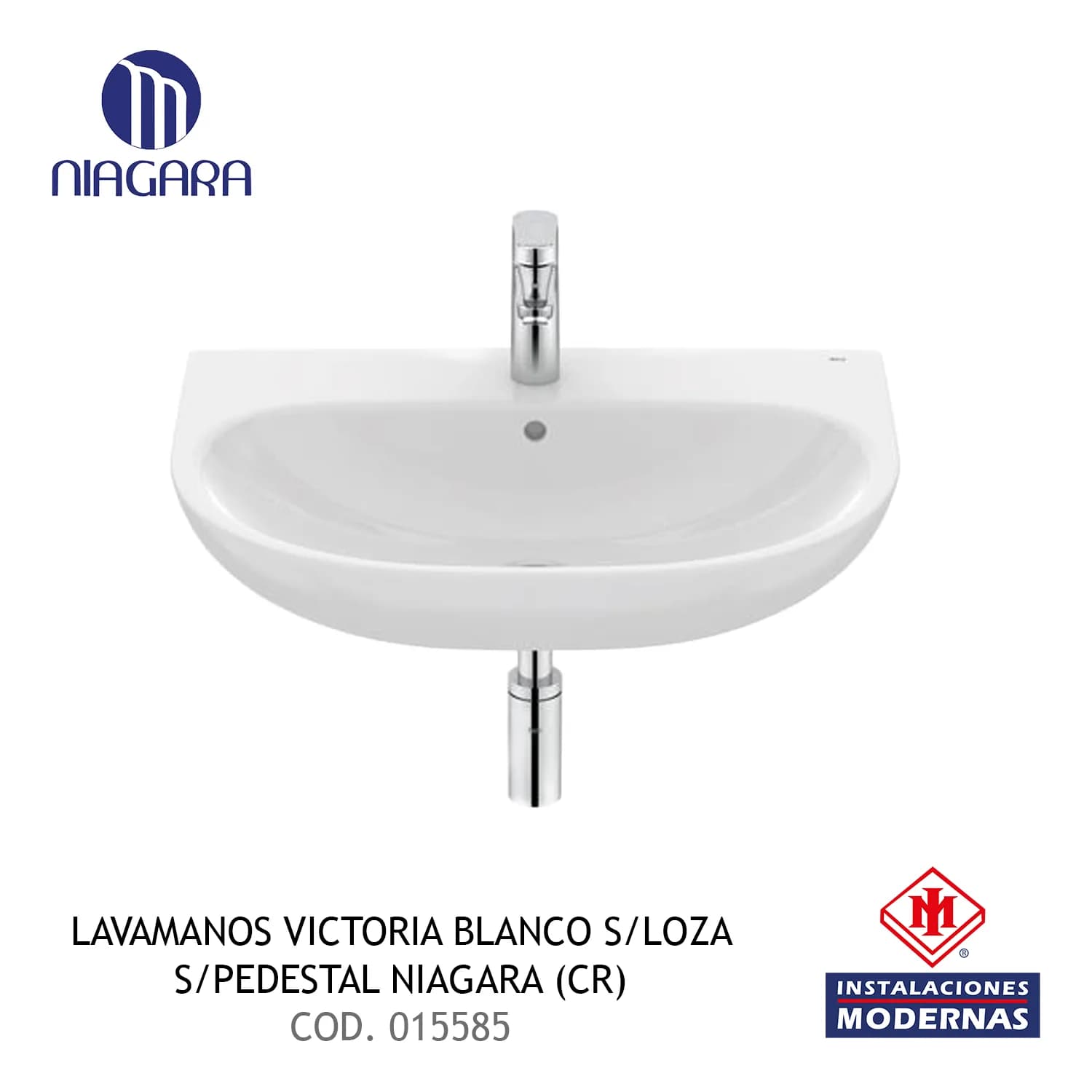Lavamanos VICTORIA BLANCO S/LOZA S/PEDESTAL NIAGARA (CR)