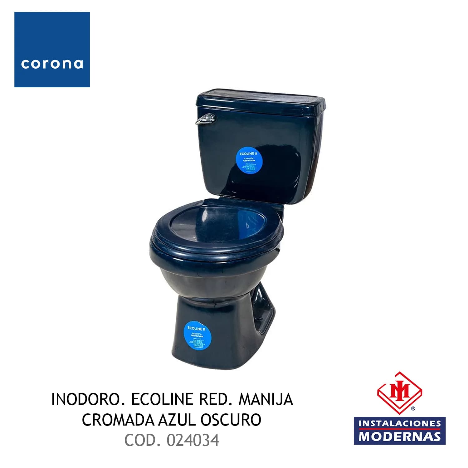 INODORO. ECOLINE RED. MANIJA CROMADA AZUL OSCURO
