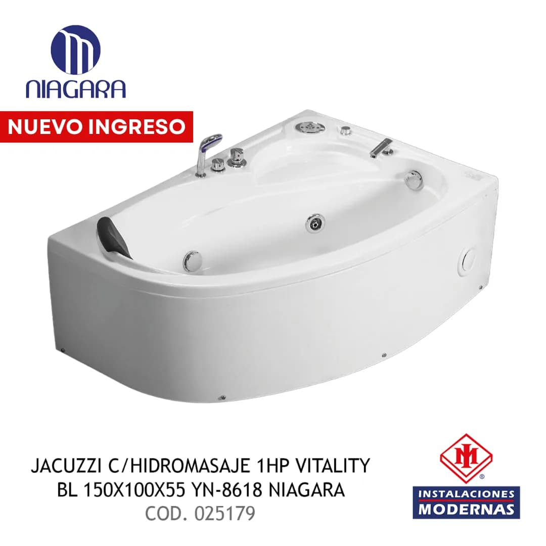 JACUZZI C/HIDROMASAJE 1HP VITALITY BL 150X100X55 YN-8618 NIAGARA